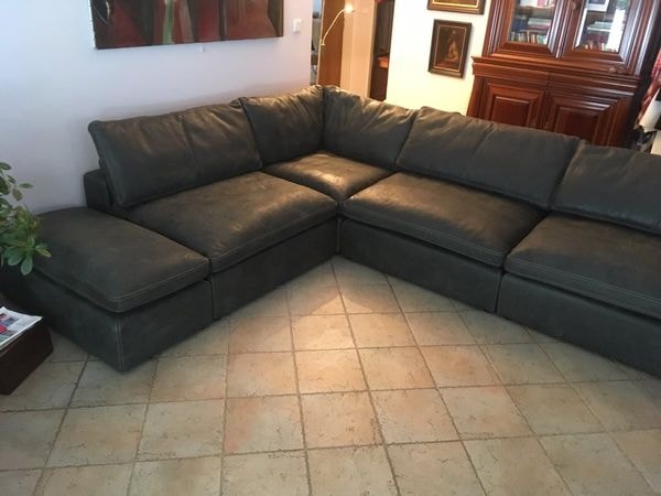 Sedací souprava Lionel v broušené kůži