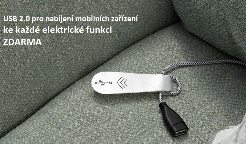 Luxusní sedačka s konektorem USB